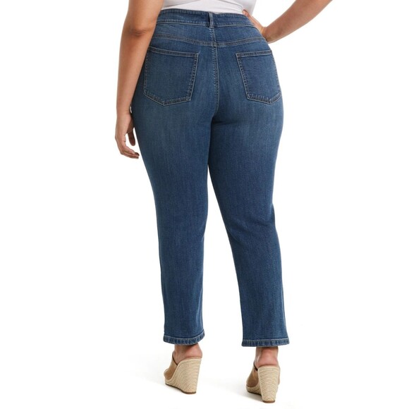 Rafaella Women's Plus Size Modern Fit Straight Leg Slim Ankle Jeans Blue 18W - Picture 2 of 7